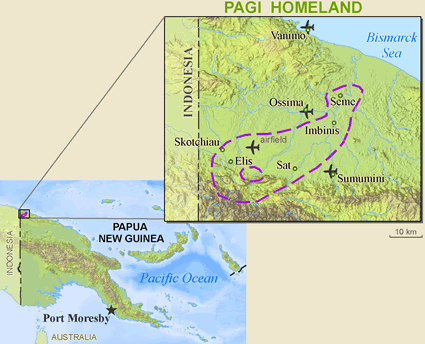 Map of Pagi-Imbinis in Papua New Guinea