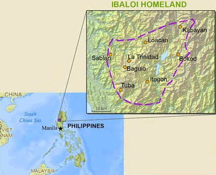 Map of Inibaloi, Nabaloi in Philippines