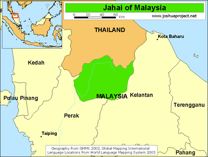 Map of Jehai in Malaysia