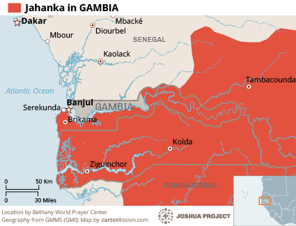 Map of Jahanka in Gambia