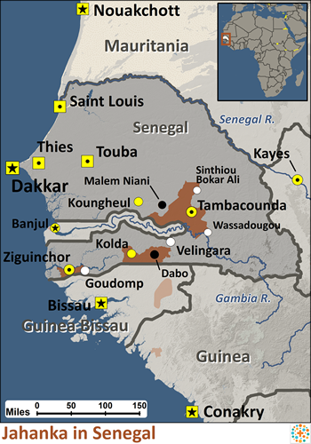 Map of Jahanka in Senegal