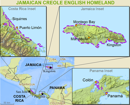 Map of Jamaican in Dominican Republic