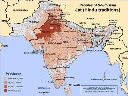 Map of Jat (Hindu traditions) in Nepal