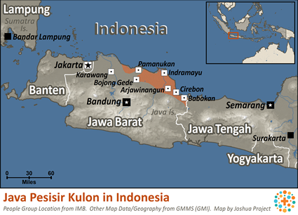 Map of Java Pesisir Kulon in Indonesia
