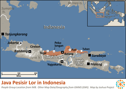 Map of Java Pesisir Lor in Indonesia