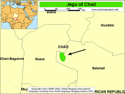 Map of Jegu in Chad