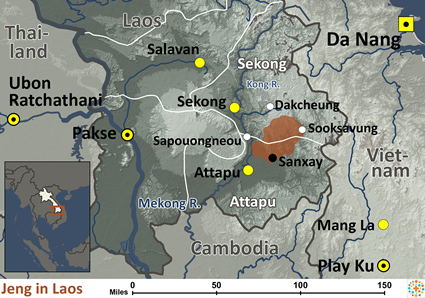 Map of Jeng in Laos