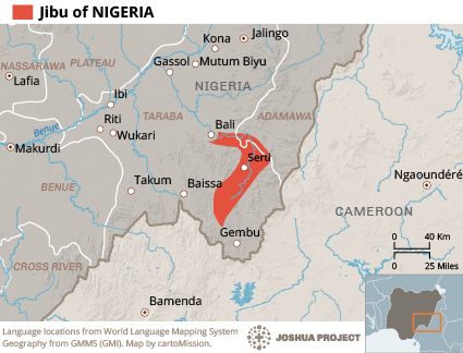 Map of Jibu in Nigeria