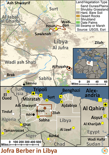 Map of Berber, Jofra in Libya