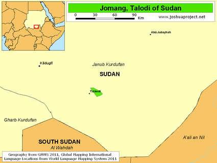 Map of Jomang in Sudan