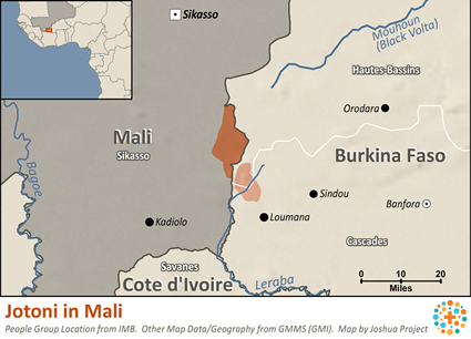 Map of Jotoni in Mali