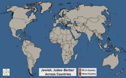 Map of Jewish, Judeo-Berber in Israel
