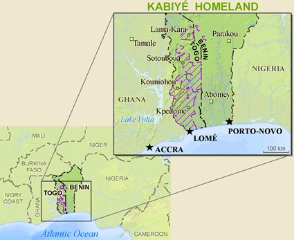 Map of Kabiye in Ghana