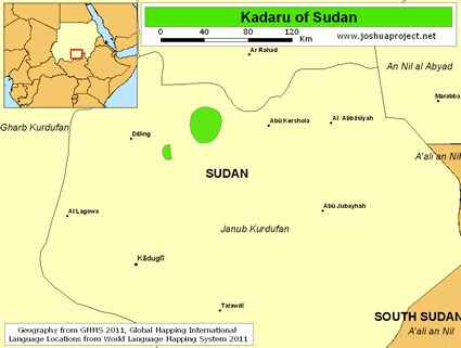 Map of Kadaru in Sudan