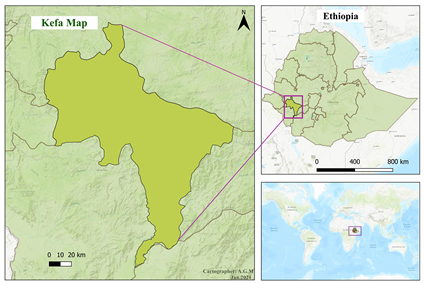Map of Kafa in Ethiopia