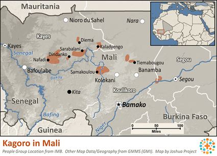 Map of Kagoro in Mali