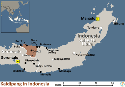 Map of Kaidipang in Indonesia