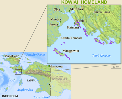 Map of Kaiwai, Adi in Indonesia