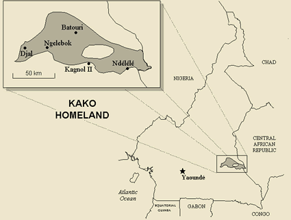 Map of Kako in Congo, Republic of the