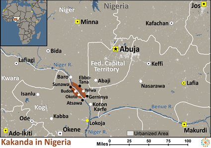 Map of Kakanda in Nigeria