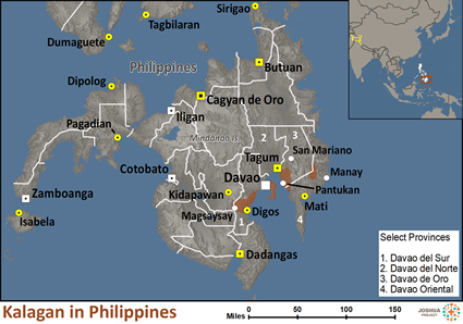 Map of Kalagan in Philippines