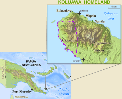 Map of Kalokalo in Papua New Guinea