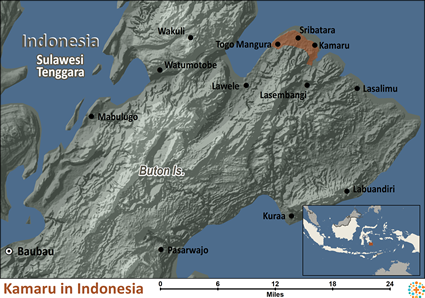 Map of Kamaru in Indonesia