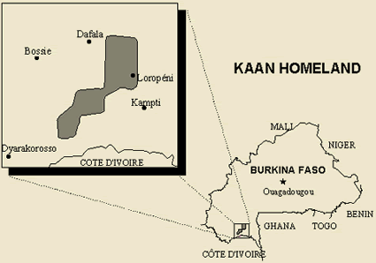 Map of Kaan, Gan in Burkina Faso