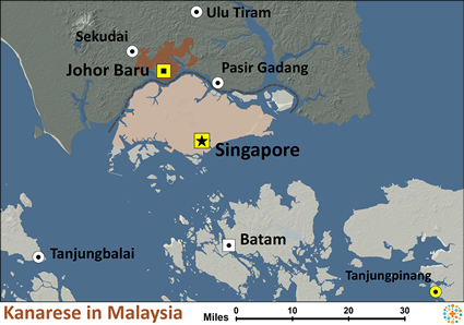 Map of Kanarese in Malaysia