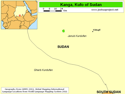Map of Kanga in Sudan