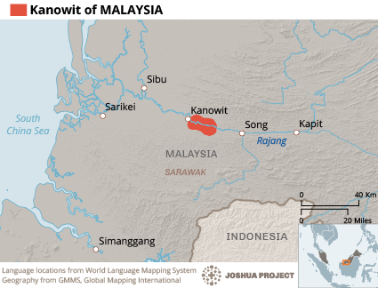 Map of Kanowit in Malaysia