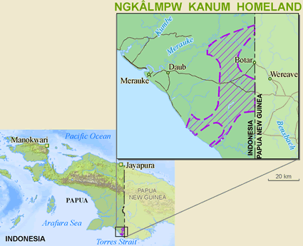 Map of Kanum, Enkelembu in Indonesia