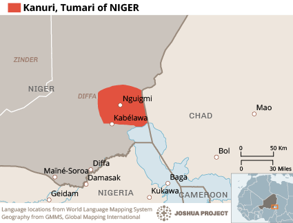 Map of Kanuri, Tumari in Niger