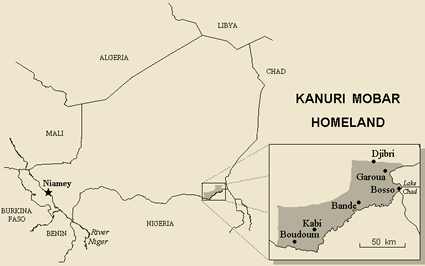 Map of Kanuri, Yerwa in Chad