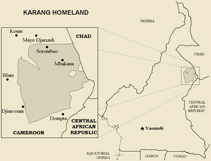 Map of Karang-Pandama, Sakpu in Cameroon