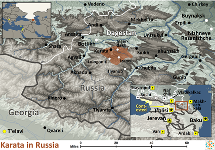 Map of Karata in Russia