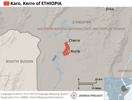 Map of Karo in Ethiopia