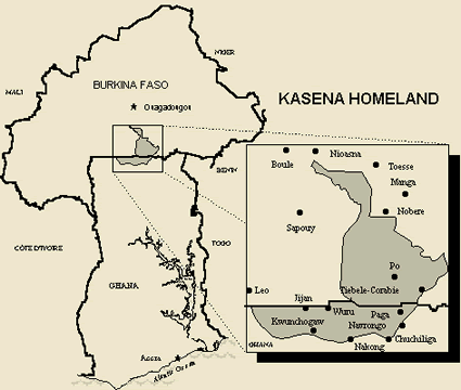 Map of Kasem in Ghana