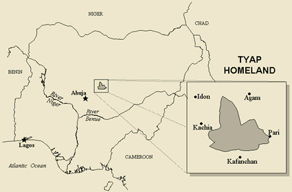 Map of Atyab in Nigeria