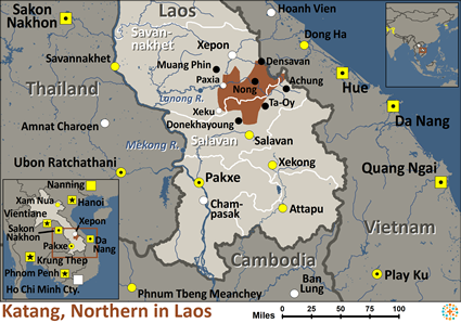 Map of Katang, Northern in Laos