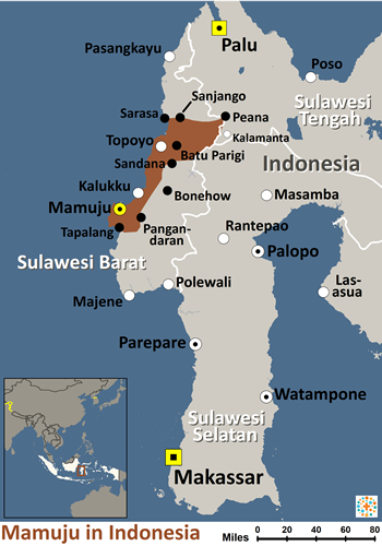 Map of Mamuju in Indonesia