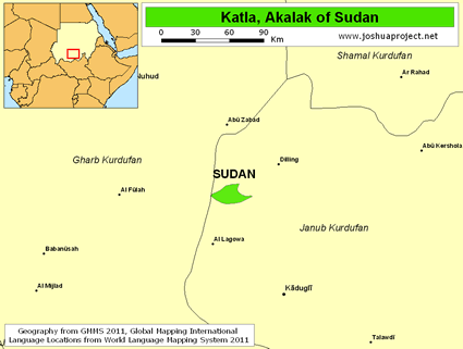 Map of Katla in Sudan