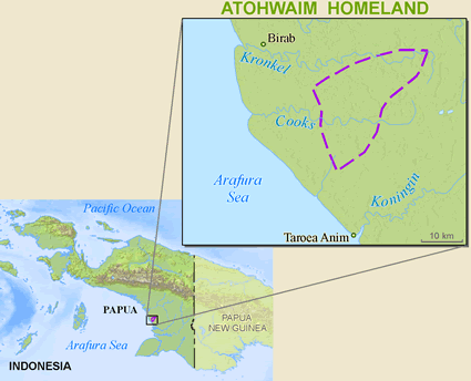 Map of Kaugat, Atohwaim in Indonesia