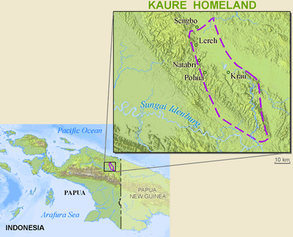 Map of Kaure in Indonesia