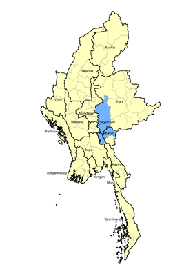 Map of Kayah (Western) in Myanmar (Burma)