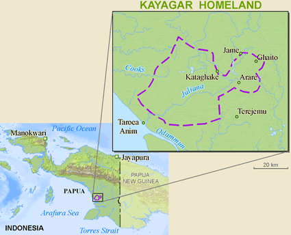 Map of Kayagar in Indonesia