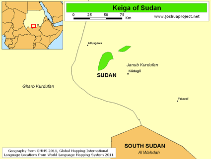 Map of Keiga in Sudan