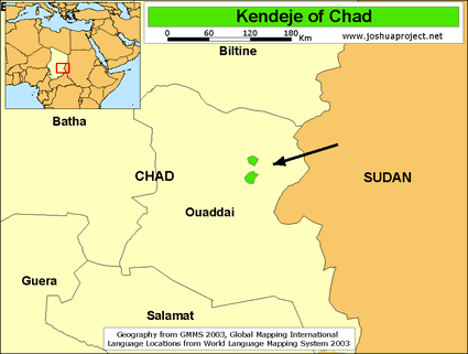 Map of Kendeje in Chad