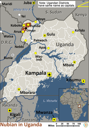 Map of Nubi in Uganda