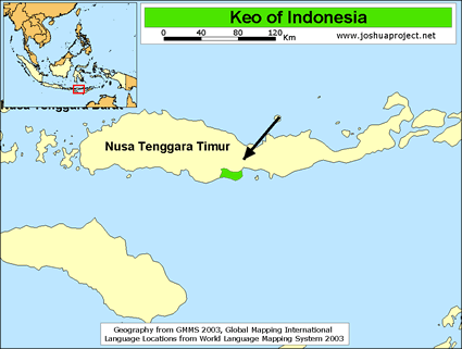 Map of Keo in Indonesia